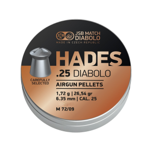 JSB Hades Air Gun Pellets 25 Caliber 26.54 Grain Tin of 150
