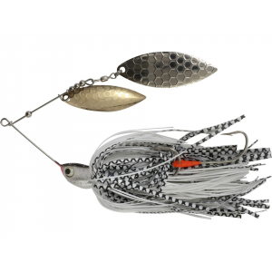 Northland Reed Runner Magnum Double Willow Spinnerbait 1oz White Bass Gold/Nickel