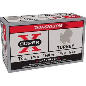chester Super X Turkey 12 Gauge 2-3/4 #5 Copper Plated Lead Shot 1-1/2 Oz Box Of 10 Ammo