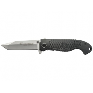 Smith & Wesson Special Tactical Assisted Opening Pocket Knife 3.5" Tanto Point 7Cr17MoV Stainless Blade Rubber Handle Black - Smith & Wesson