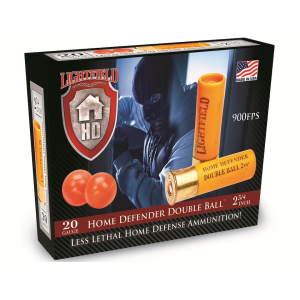LIGHTFIELD Home Defender Less Lethal Ammunition 20 Gauge 2-3/4" Double Rubber Balls Box Of 5