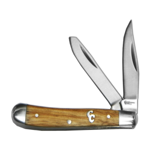 American Buffalo Knife & Tool Sagebrush Peanut Trapper Pocket Knife 2.25" Clip/Spey 8Cr13MoV Satin Blade Wood Handle - American Buffalo Knife & Tool