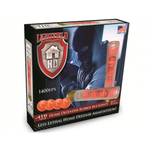 LIGHTFIELD Home Defender Less Lethal 410 Ammo 2-1/2" Rubber Buckshot 4 Pellets Box Of 5