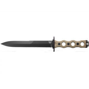 Benchmade SOCP Fixed Blade Knife 7.1" Dagger CPM-3V Black Cerakote Blade G-10 Handle Tan - Benchmade