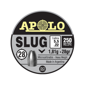Apolo Slug Hollow Point Air Gun Pellets 22 Caliber 28 Grain 5.5mm 250PK - Apolo