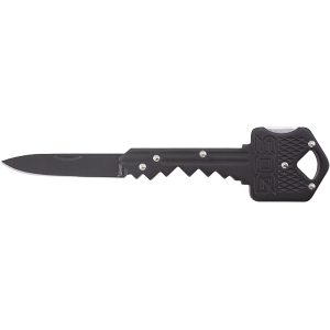 SOG Key Pocket Knife 1.5" Drop Point 5Cr13MoV Satin Blade Stainless Steel Handle Black