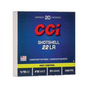  Shotshell 22LR 31 Grain #12 Lead Shot Box Of 20 Ammo