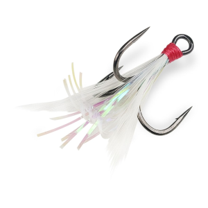 Gamakatsu G-Finesse Feathered Treble MH Hook #2 White Tinsel Flash 2PK - Gamakatsu