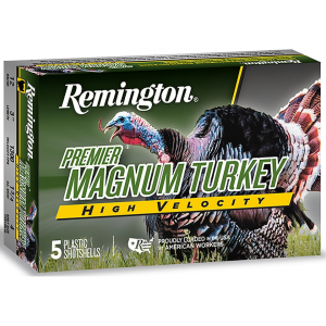 REMINGTON Premier Magnum Turkey High Velocity 12 Gauge Ammo 3" #5 Copper Plated Lead Shot 1-3/4 Oz Box Of 5
