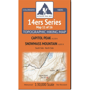 Outdoor Trail Maps 14ers Series Map 11/16 Capitol, Snowmass