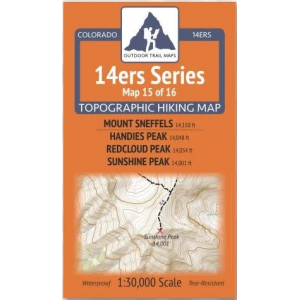 Outdoor Trail Maps 14ers Series Map 15/16 Sneffels | Handies, Redcloud, Sunshine