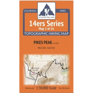 Outdoor Trail Maps 14ers Series Map 02/16 Pikes Peak (East and West)
