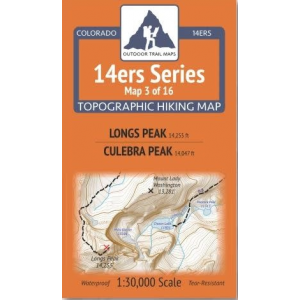 Outdoor Trail Maps 14ers Series Map 03/16 Longs Peak | Culebra Peak