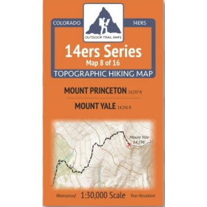 Outdoor Trail Maps 14ers Series Map 08/16 Princeton | Yale