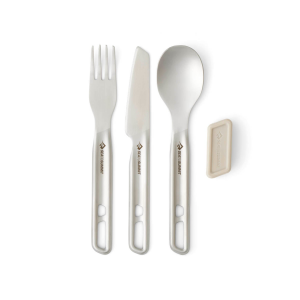 Sea To Summit Sea To Summit Detour Stainless Steel Cutlery Set - [1P] [3 Piece] (Knife, Fork, Spoon w/ Silicone Keeper)