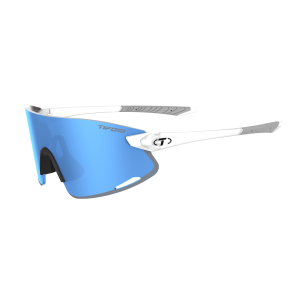 Tifosi Tifosi Vogel XC Satin Clear Frame Smoke Tint with Sky Blue Mirror Sunglasses