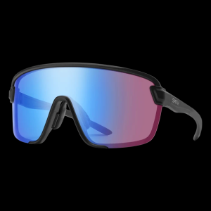 Smith Optics Smith Optics Bobcat Matte Black ChromaPop Low Light Rose Blue Mirror Sunglasses