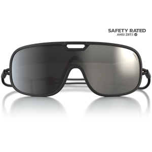 Ombraz Ombraz Refugio Regular Charcoal Frame Grey with Silver Mirror Lens Armless Sunglasses
