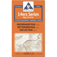 Outdoor Trail Maps Outdoor Trail Maps 14ers Series Map 14/16 Uncompahgre, Wetterhorn | San Luis