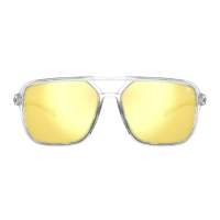Tifosi Tifosi Salto Crystal Clear Frame Smoke Tint Yellow Mirror Lens Sunglasses