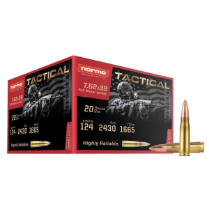 2x39 Tactical FMJ 124 Gr 20 QTY Ammo