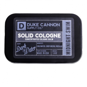 Duke Cannon Supply Co. Solid Cologne Midnight Swim Concentrated Balm, 1.5 oz.