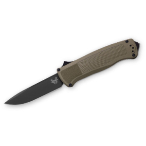 Benchmade Shootout OTF AUTO 3.494" CPM-CruWear Black DLC Drop Point Ranger Green Grivory