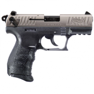 Walther P22 QD 22LR 3.42" Black Interchangeable Backstrap Grip Nickel Slide 10rd