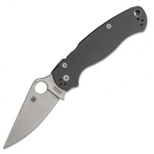 Spyderco Paramilitary 2 Folding 3.47" Maxamet Satin Blade Dark Gray G10 Handles