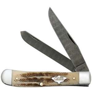 Case XX Trapper 77460 Damascus Vintage Bone 1/1400 3 1/4" Clip 3 1/4" Spey