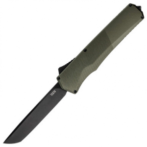Tekto A5 SPRY Series Switchblade OD Green Grip Black Tanto Blade 3.5"