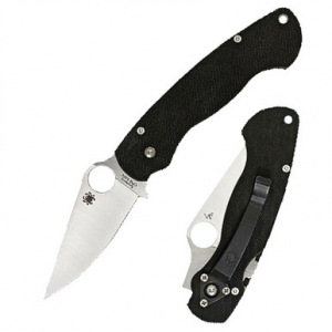 Spyderco C81GP2 Para-Military2 Folding Knife 3.4" Flat Plain G10 Black