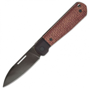 Case Bridgeline Revoindie Highbanks Folding 2.87" Black DLC Modified Wharncliffe Dark Red Burlap Slipjoint