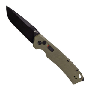 Tekto A3 Delta Side Open Switchblade Od Green Grip Black Drop Point Blade 3.6"