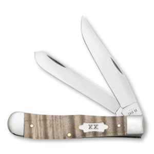 Case XX Natural Curly Maple Smooth Wood Trapper Folding Tin