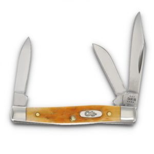 Case Persimmon Orange Peach Seed Jigged Bone Small Stockman Folding