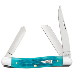 Case Sky Blue Crandall Jigged Bone Medium Stockman Folding