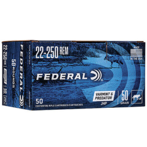 Federal AE2225050VP AE Varmint Predator 22-250 50 GR JHP 50 Rounds eral AE2225050VP AE Varmint Predator 22-250 50 GR JHP 50 Rounds Ammo