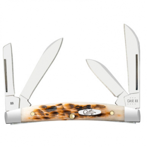 Case XX Small Congress Jigged Amber Bone Stainless Folding Pocket Knife