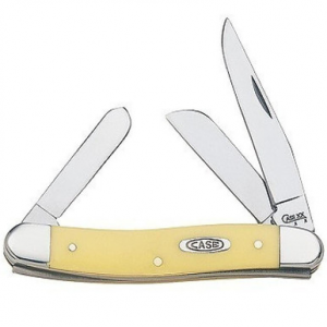 Case Medium Stockman Folding Knife Clip, Sheepfoot and Spey Yellow Handle