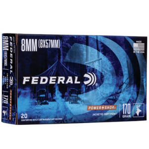 eral 8A PowerShok 8mm Mauser 170 GR JSP 20 Rounds Ammo