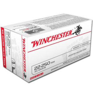 chester USA222502 USA 22-250 45 GR JHP 40 Rounds Ammo