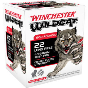 chester Wildcat .22LR 40 Grain Copper Plated Dynapoint 500 Rounds Ammo