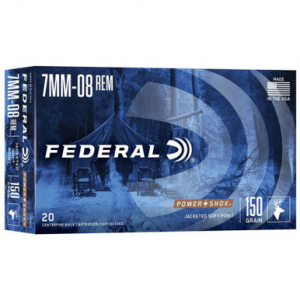 eral Power-Shok Rifle 7mm-08 Rem 150 Grain 20 Round Box Ammo
