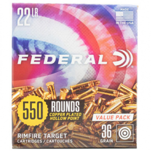 eral 22LR 36 Gr Copper Plated HP Target Value Pack 550/Box Ammo