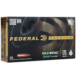 Federal GM308M2 Gold Medal 308 175 GR Sierra Match King BTHP 20 Rounds