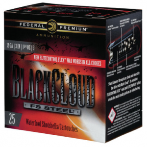 Federal PWBX1423 Black Cloud FS Steel 12 Gauge 3" 1- 1/4 oz 3 Shot 25 Rounds