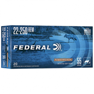 eral 22250A PowerShok 22-250 55 GR JSP 20 Rounds Ammo