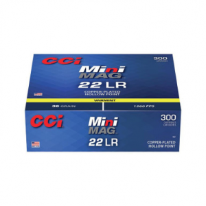  22LR 36 Grain Copper Plated HP Mini-Mag 300 Rounds Ammo
