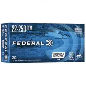 eral AE22250G Varmint & Predator 22-250 50 GR JHP 20 Rounds Ammo